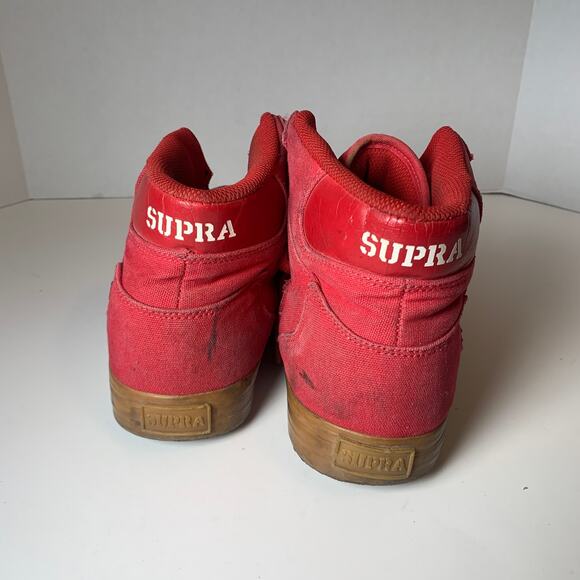 Supra FTWR CO Vaider S28274 Hightop Shoes Red Men's Size 9 - Picture 4 of 10